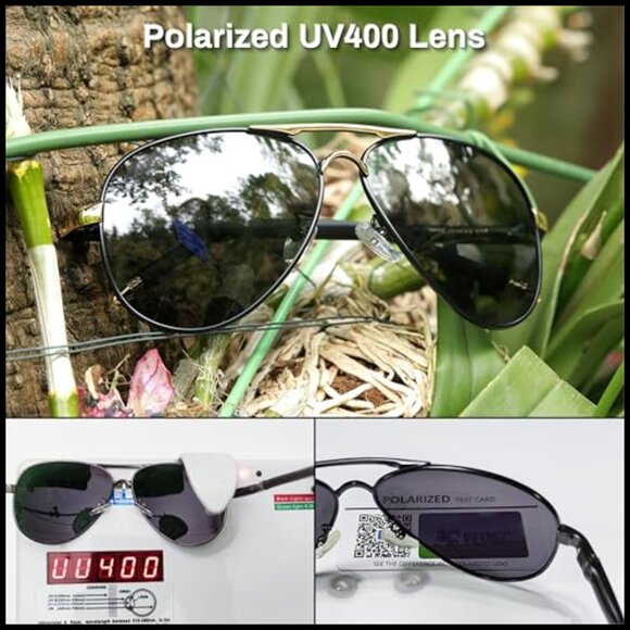 Polarized Metal Aviator Sunglasses UV400 Lightweight Driving main image 7